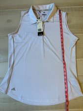 Adidas Golf white sleeveless polo shirt size L women's NWT