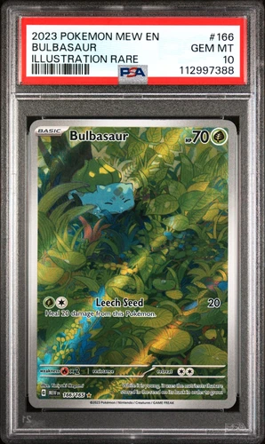 PSA 10 GEM MINT Bulbasaur Illustration Rare 166/165 SV Pokemon 151 2023 English