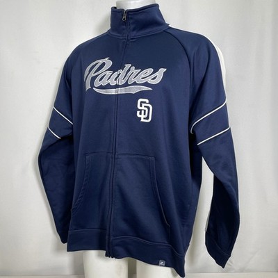 San Diego Padres MLB Majestic Navy Blue Full Zip Warm Up Track