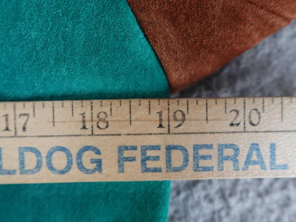 Chaqueta de cuero de gamuza vintage para mujer 6 bloques de color marrón Western Aztec Rodeo Ranch Foto 3 de 4