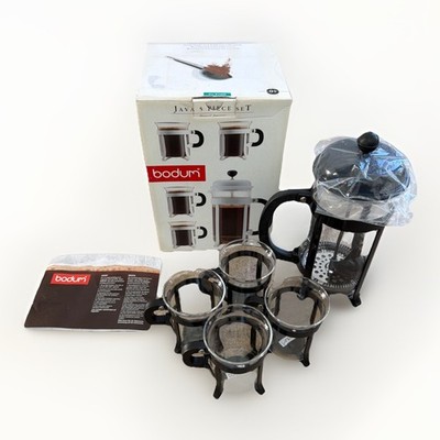 Vtg In Box Bodum Carsten Jorgensen Java 5 Pc Black Coffee Maker Set K1908 4 Cups