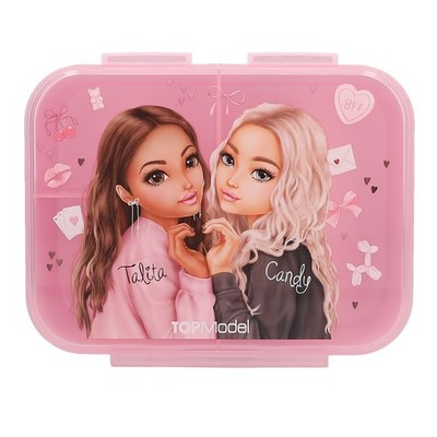 Depesche TOPModel Brotdose MY BFF Rosa mit Model Motiv und Batches 3 Fächer