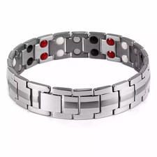 Men's Magnetic Bracelet TITANIUM Steel Energy Power Health Bracelet Wristband