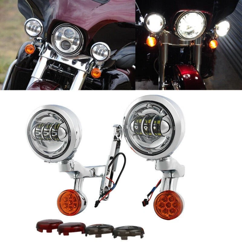 Soporte de luz antiniebla señal de giro de paso apto para Touring Road Glide King 1994~2023 Foto 2 de 4