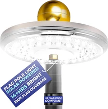 Luz solar ultra brillante asta bandera 48 led cobertura total 14h impermeable
