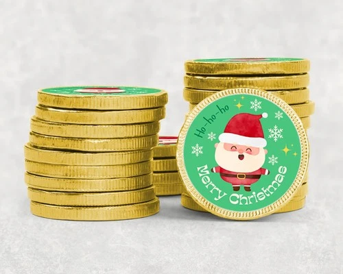 Christmas Chocolate Coins & Sticker Party Favors Kids Party Bag Fillers Festive - Picture 1 of 4