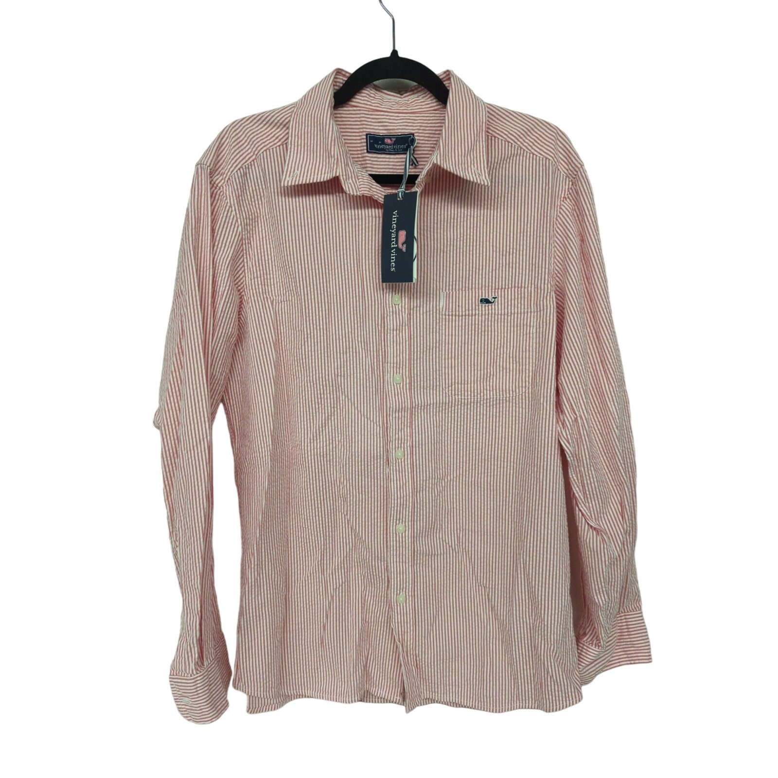 Nwt Vineyard Vines Corte Clásico Rayas Elástico Seersucker Marineras Rojo Szm M