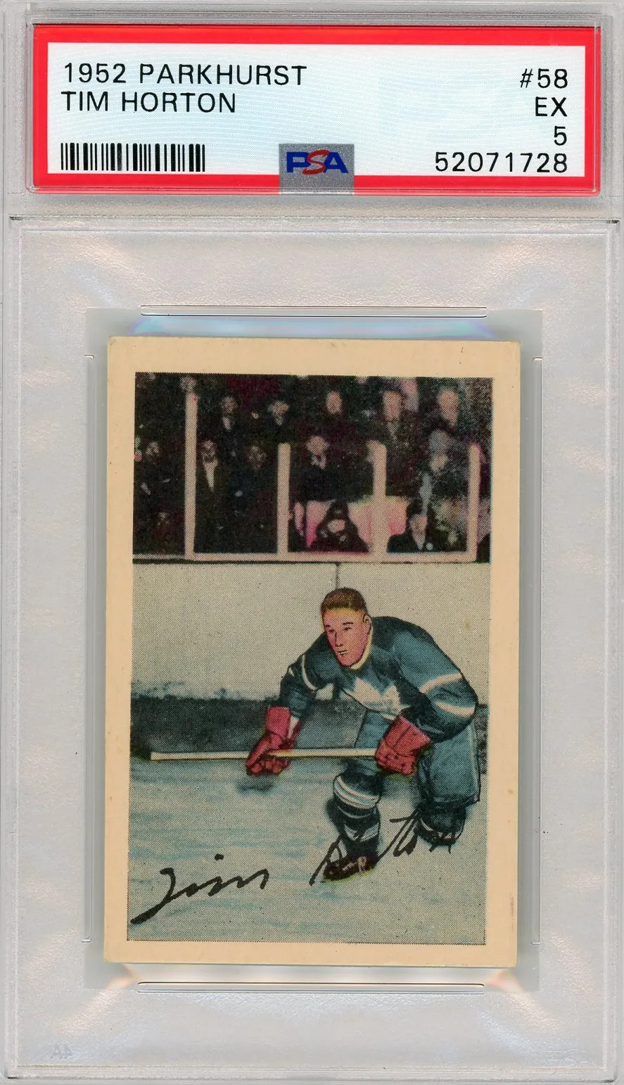1952 Parkhurst Tim Horton #58 PSA 5