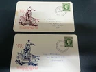 (1747) 11-11-2025 - 2 x Australia stamp FDC on card (1955) C