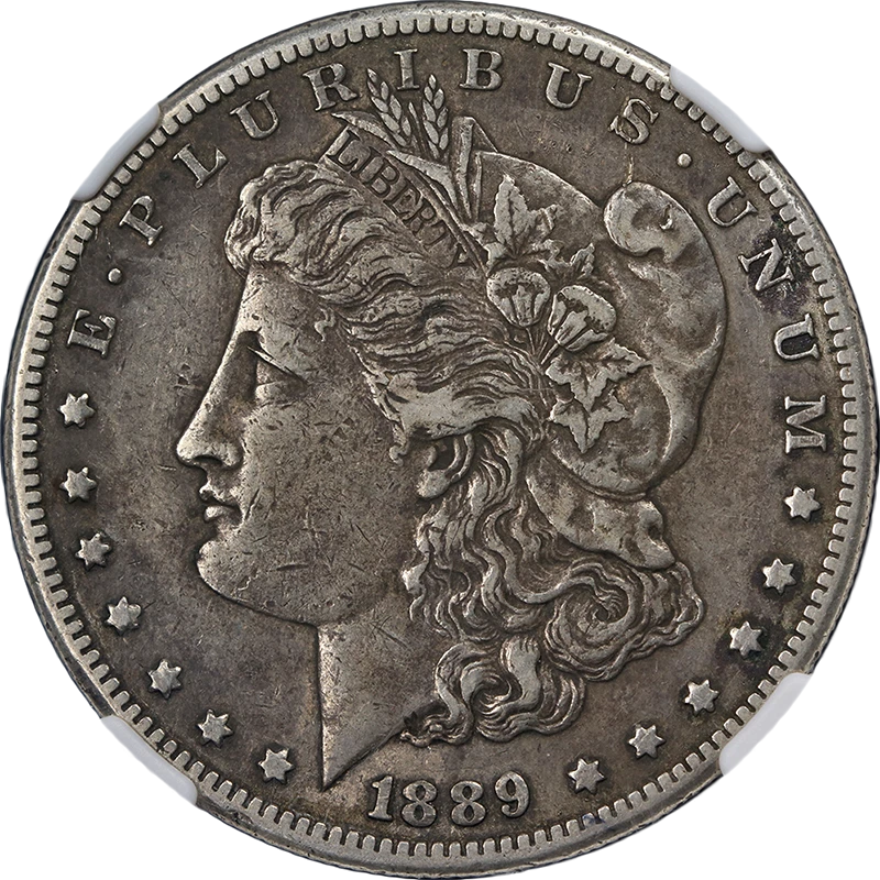 Silver XF 45 Graded 1889 Year Morgan US Dollars (1878-1921) for