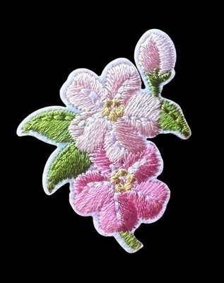 Embroidered Flower iron on patch applique 1+3/4 x 1+3/8 inch FREE SHIPPING