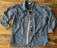 Vintage 90s oversized denim jacket or barn jacket size M North West Blue