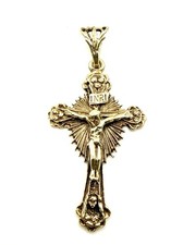 9ct Gold Crucifix Pendant Ornate Gothic Crucifix Cross Pendant Large Cross Gift