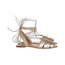 Zara, Gladiator-Sandalen, Größe: 38, Gold, Damen #01r