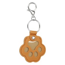 Pet Fur Storage Keychain Leather Dog Fur Keepsake Light Brown