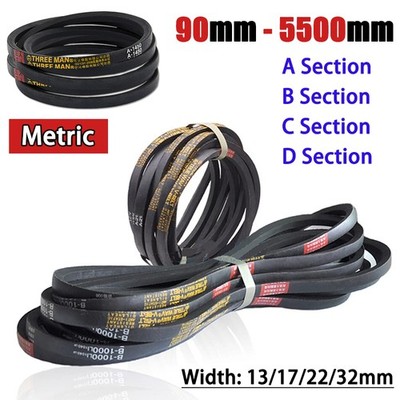 V-Belt A/B/C/D Section Metric 90mm-5500mm Transmission Belts Width 13/17/22/32mm