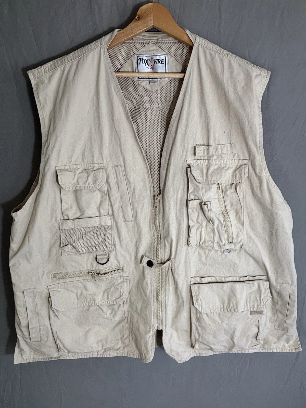 Fox Fire Utility Vest XXL Khaki Multi Pocket Tactical Fishing Streetwear