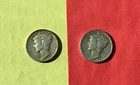 (2) 1942 - 1942 D Mercury Head Dime 10c - 90% Silver US Dime 10 Cent Ten Lot