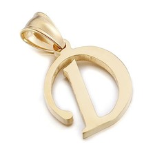 Initial Charms Gold Initial Pendant 14k Gold Letter Charm Name Pendant for D