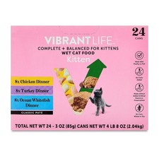 Grain-Free Classic Pate Wet Kitten Food Variety Pack, 3 oz Cans, 24 Count