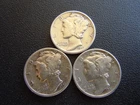 1941 P Mercury Dime Coin - 3 Coins  #3