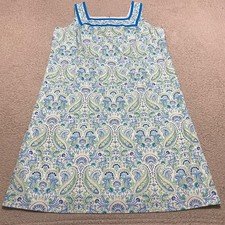 Talbots Womens 14W Plus Shift Dress Multicolor Paisley Square Neck Sleeveless