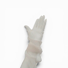 Ivory Sheer Tulle Mesh Opera Long Evening Gloves Pair