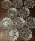 Set Of 10 Heritage Clear by Federal Glass 8” Luncheon Plates Depression Glass