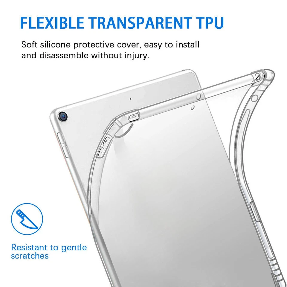 Ultra Slim Clear Case For iPad 5th 6th Gen 9.7" Mini 1 2 3 4 5 6 Air Pro 11 2024 - Image 2 of 4