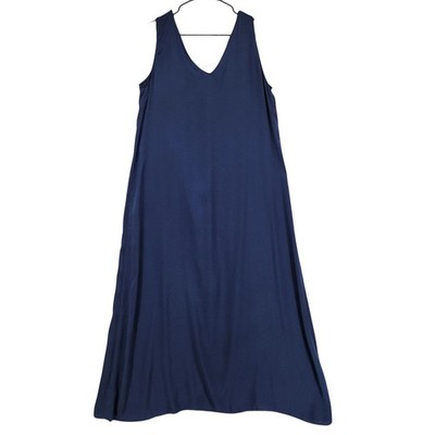 navy blue dress flowy Navy Blue Chiffon Dress - Drop Waist Maxi Dress - Sleeveless Maxi