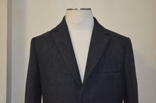 DSQUARED² RUNWAY DARK GREY WOOL COTTON STAINED EFFECT LONG JACKET COAT S 52 42 - Picture 2 of 11
