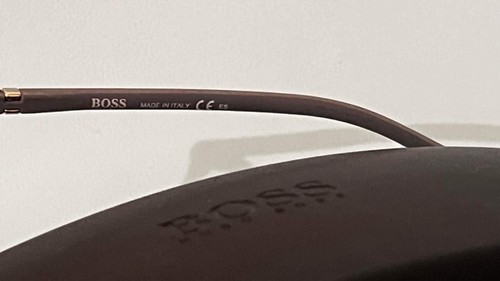 Gafas Hugo Boss Eye A 1105/F 086 con montura rectangular Havana $350 nuevas en caja #12 - Imagen 4 de 7
