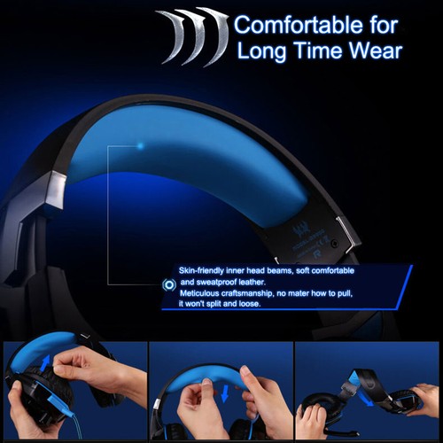 3.5mm Gaming Headset MIC LED Headphones Surround for PS4 Xbox One X 360 E PC - Picture 6 of 30