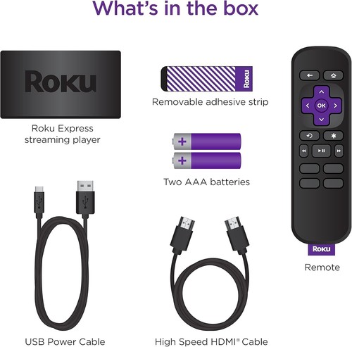 Roku Express HD Streaming Device with Standard Remote Netflix Prime Video 3960R - Picture 5 of 5