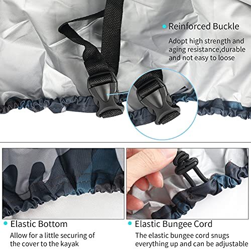  7.8-18.2ft Suitable for 12.3-13.7ft Kayak Ocean Camo(420D Thickened)