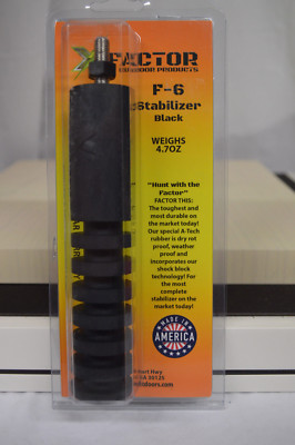 NEW X Factor Archery Bow Stabilizer F-6 Black USA 6'' 4.7 oz 