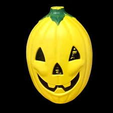 Vintage Sun Hill Halloween Jack O Lantern Yellow Pumpkin Blow Mold 21"