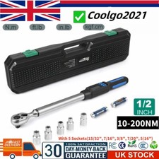 1/2" 10-200Nm Electronic Digital Torque Wrench Ratcheting Calibrated Adjustable