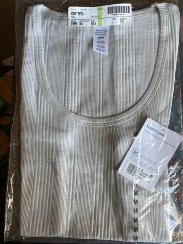 NWT Jockey Cotton Gray Grey Ribbed Tank Top~Women's Size Medium~Style 015655!