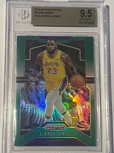 2019-20 Panini Prizm Lebron James Green Prizm #129 BGS 9.5 Lakers