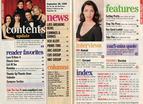 SOAP OPERA DIGEST Sept 1999 Another World McKenzie Westmore Most Beautiful Women - Picture 2 of 4