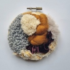 Original Abstract Textile Art, Embroidery Art Hoop For Gifts And Home Interiors