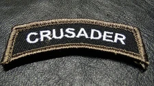 CRUSADER INFIDEL TAB COMBAT MORALE  MILITARY ROCKER HOOK LOOP PATCH  (CRS1)