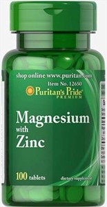 Puritan-039-s-Pride-Magnesium-with-Zinc-100-tablets-free-shipping