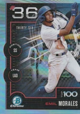 2025 Emil Morales Bowman Chrome #BTP-36 Scouts Top 100 - Dodgers