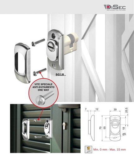 DEFENDER PROTEZIONE PER PROFILI STRETTI INFISSI ALLUMINIO DISEC SG18 ROTORE DOM - 第 1/1 張圖片