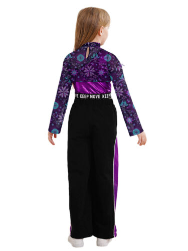 Conjunto de 3 piezas de chándal de entrenamiento para niñas bloques de colores ropa de baile correr trotar - Imagen 21 de 59