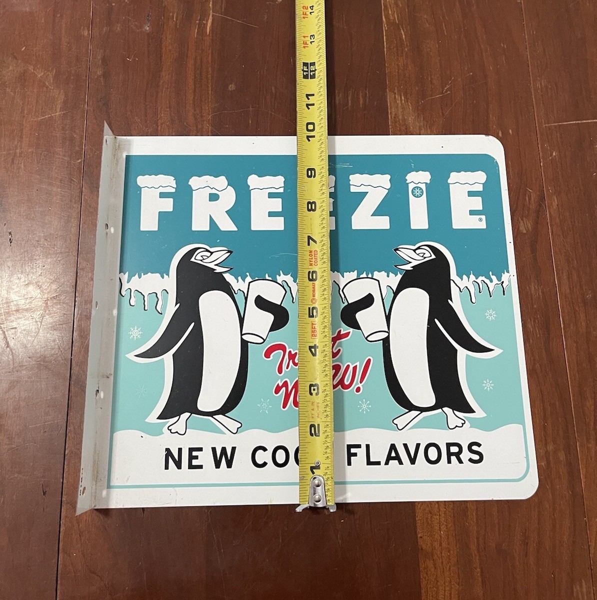 Freezie Try It Now Cool New Flavors Flange Sign Double Sided