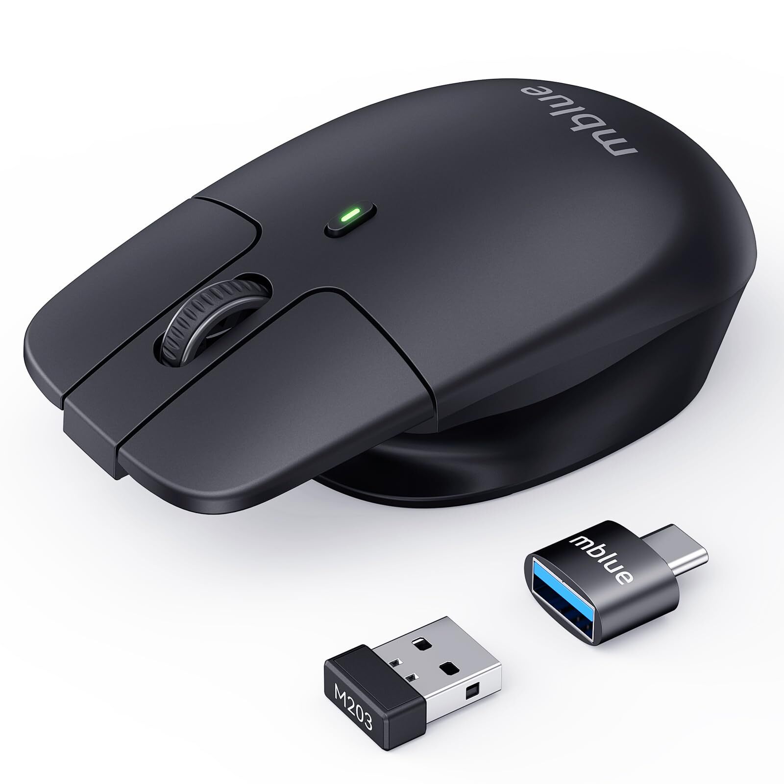 Hanging Lightweight Ergonomic Wireless Mouse - 2.4GHz Connectivity with USB Mini Receiver, Comfortable Design for Long Hours of Use, Portable and Efficient for Work or Travel.