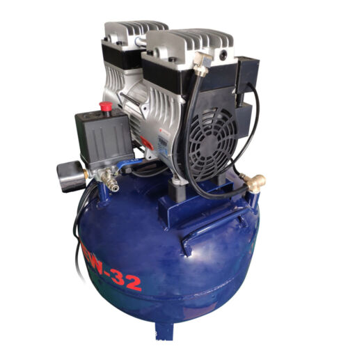 Compressore Aria Medico Odontoiatrico Portatile 32L Serbatoio Senza Olio Silenzioso 110V 850W Nuovo - Foto 5 di 10